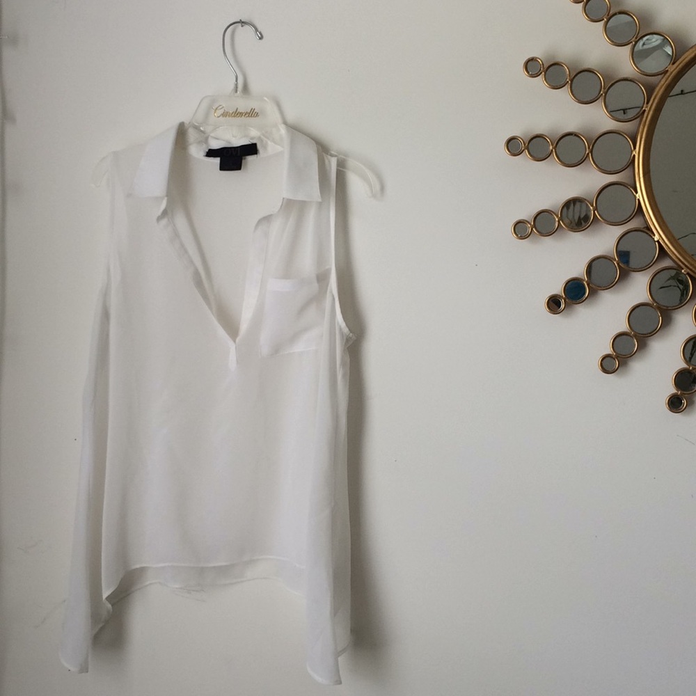 White pull over blouse